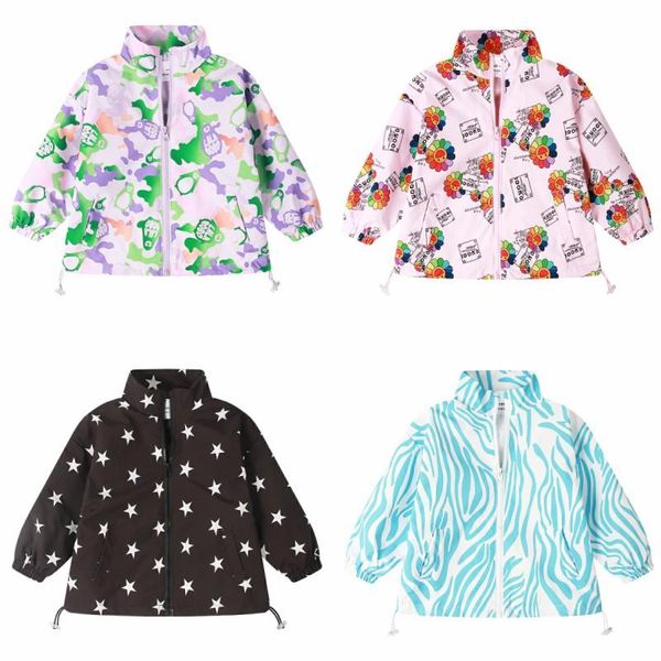

jackets summer autumn children outerwear casual zipper girls turn-down collar kids thin clothes for boys &, Blue;gray
