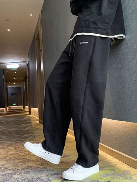 

men letter patched sweatpants d1ae#, Black