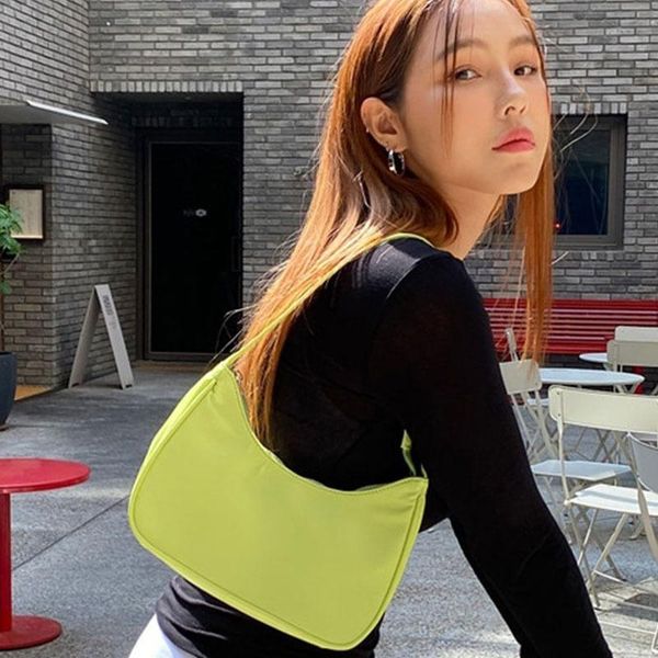 

duffel bags trendy vintage fashion casual designer baguette mini shoulder bag nylon handbag female for women brand small clutch