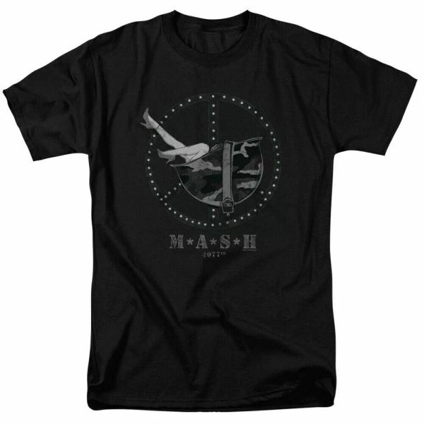 

mash great helmet t shirt mens 4077 licensed classic tv show black, White;black