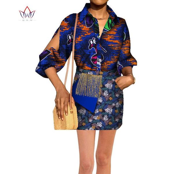 

summer african two piece skirt set bazin riche fashion clothes for women crop and africa clothing wy8369 ethnic, Red