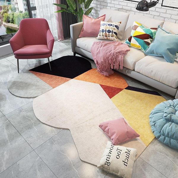 

carpets minimalist irregular geometry black and gray living room bedroom bed rug round large carpet floor mat decor home vortex