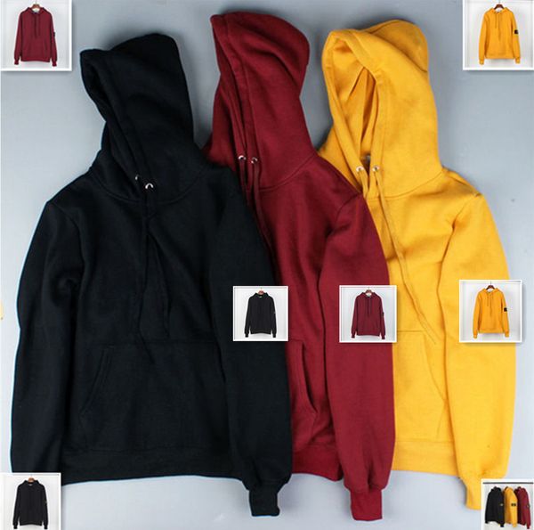 

brand men style micro-chapter hooded sweater 2022 spring autumn plus velvet jacket men's winter all-match coats loose student hoodie co, Black