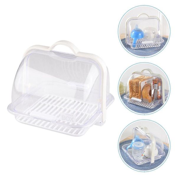 

1pc sealing cleaning box bread storage tableware rack draining kitchen & organization