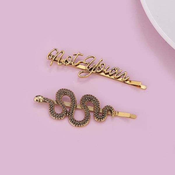 

hairpin snake letter hairpin combination personality creative one character clip hairpin accessories, Golden;silver