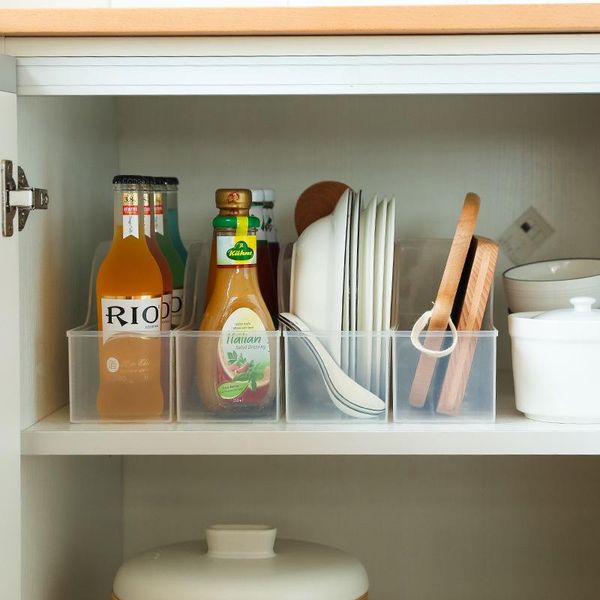 

storage bottles & jars deskfinishing box kitchen tools bathroom accessories household transparent frosted organizer container dropship
