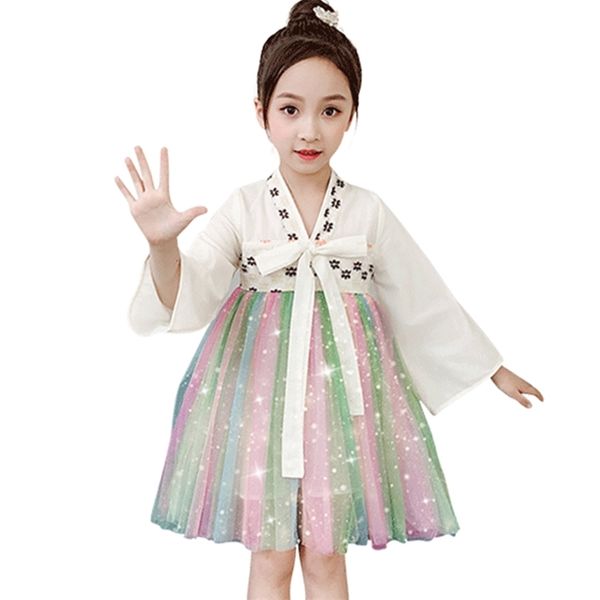 

dress girl mesh princess es for china style kids big bow childrens clothing 6 8 10 12 14 210527, Red;yellow