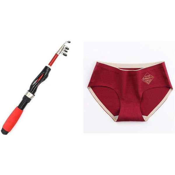 

boat fishing rods telescoping rod outdoor fish tool & women's solid color mid-waist seamless breathable hip-lifting red xl size