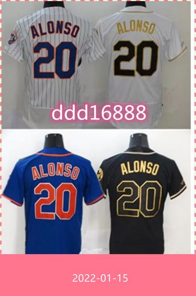 

custom 20 pete alonso 2021 jerseys 48 jacob degrom strawberry wilson hernandez dwight davis piazza mcneil stroman baseball jersey, Blue;black