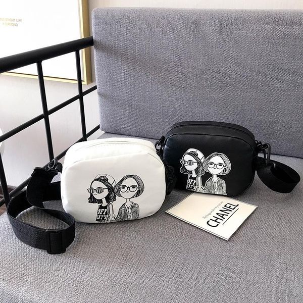 

evening bags 2021 summer women's small bag cute girl's messenger pu soft leather square sling cartoon image shoulder #30