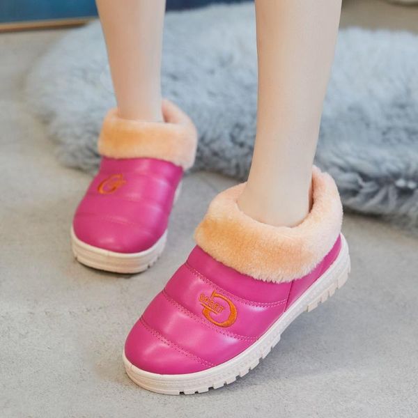 

winter cotton slippers women's thick bottom home furnishing waterproof indoor big size warmth and velvet shoes women, Black