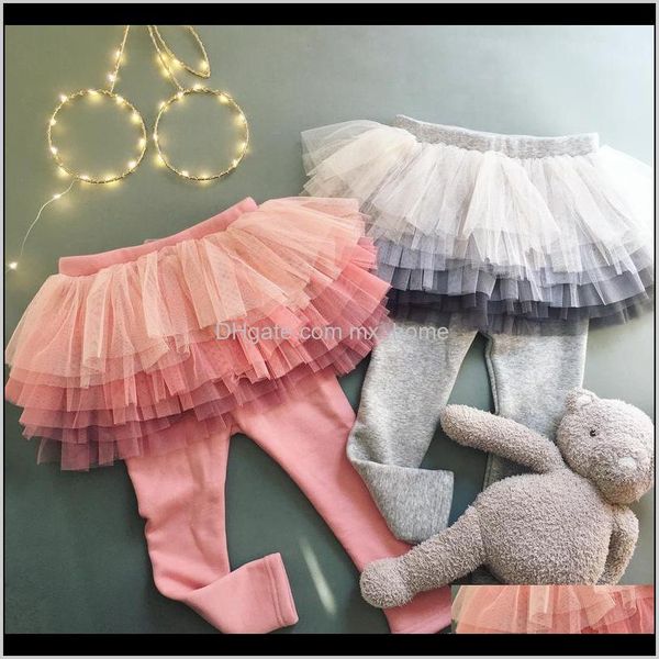 Kleidung Baby Mutterschaft Drop Lieferung 2021 Baby Mädchen Leggings Kleinkind Mädchen Herbst Kleidung Farbverlauf Mesh Culottes Hosen Ballett Hosen für Kind