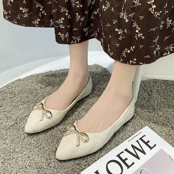 

sandals solid women shoes flat heel candy color casual soft ballet s female spring summer loafer bowknot 2021 jmvk, Black
