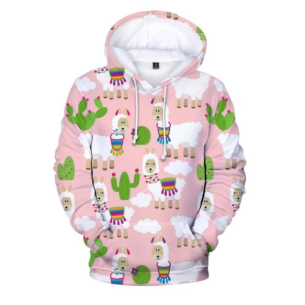 

men's hoodies & sweatshirts alpaca men woman fashion 3d hooded hip hop hoody bluzy meskie male brand pullovers kids sweatshirt, Black