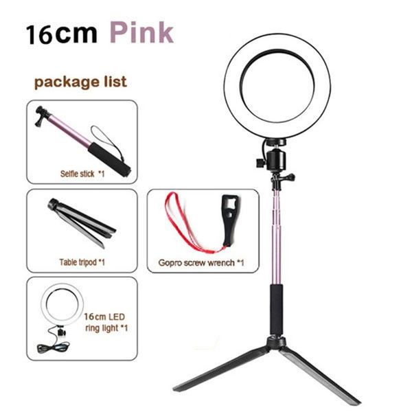 

cell phone mounts & holders 14.5cm/16cm/20cm led ring lamp with tripod stand and selfie stick kit fill light x3ud