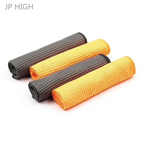 

car sponge 2pc wash towel glass cleaning water drying microfiber window clean wipe auto detailing waffle weave for kitchen bath