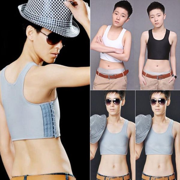 

corset chest binder tank men vest breast boy undershirt white for summer tanks, White;black