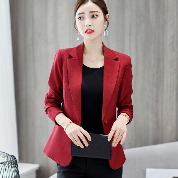 

elegant work women clothes fashion office lady blazer red leisure suits formal one button slim blazers autumn winter coat women's &, White;black