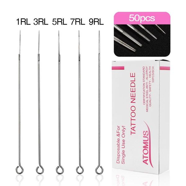 

tattoo needles 50pcs assorted disposable sterilized 1rl 7rl 9rl permanent makeup