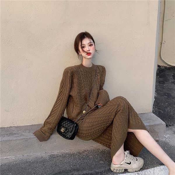 

women's sweaters autumn and winter korean ins female lead wears a heavy-duty woven cordless wool + high waist bag hip long skirt, White;black