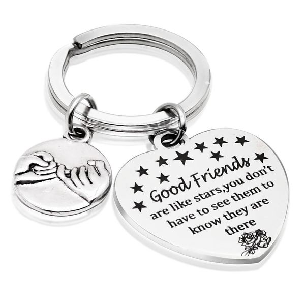 

good friend key rings women men gift key chains keyring keychain, Slivery;golden