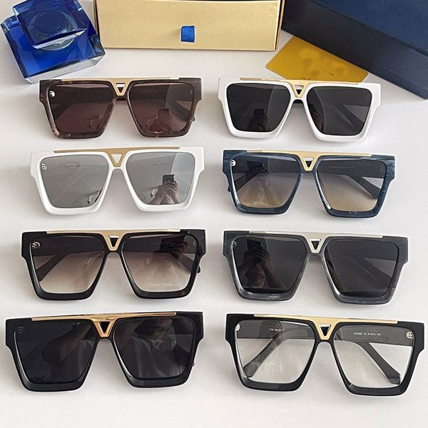 EVIDENCE SUNGLASSES Z1502E Designer New Millionaire Herren-Sonnenbrille 10,0 Dicke dreidimensionale quadratische Platte Mode einfacher Stil Anti UV400 Schwarzgold