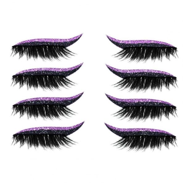 

false eyelashes glitter multi styles beauty eye lashes eyeliner sticker for female