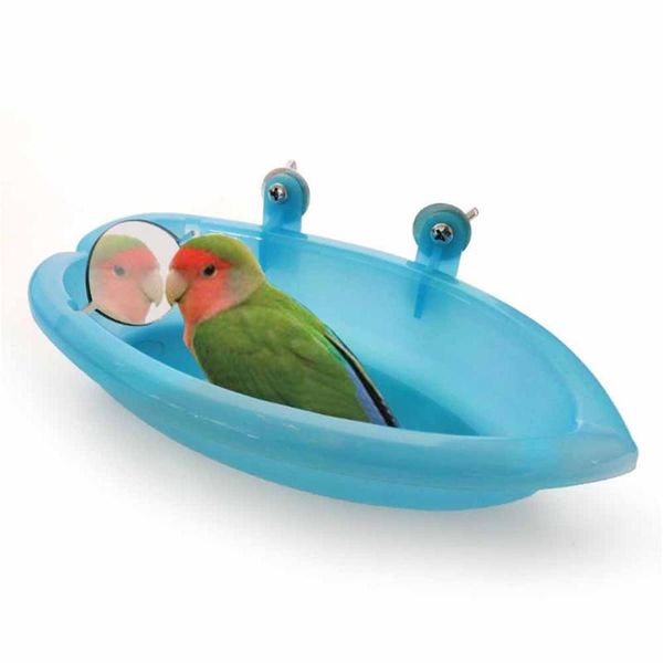

other bird supplies 1pc parrot bathtub with mirror pet cage accessories bath shower box small toys
