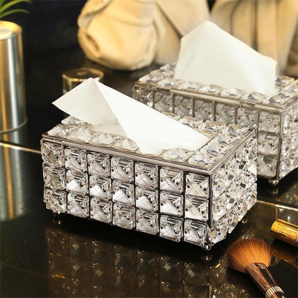 

crystal tissue box holder home living room tea table drawer royal square case decoration household storage supplies boxes & napkins