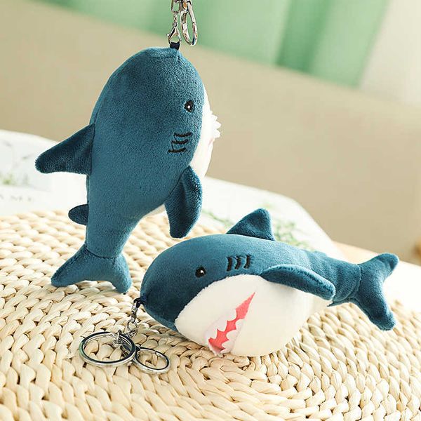 

cartoon animal small pendant explosion plush toy shark stuffed keychain 3d lovely cute doll gift for girl friends