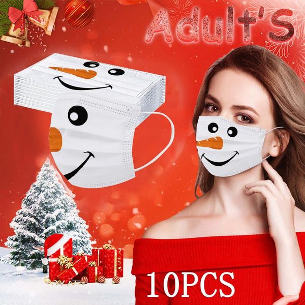 

party favor 10pc christmas face mouth masks for disposable industrial 3ply earloop mask mascarilas halloween cosplay