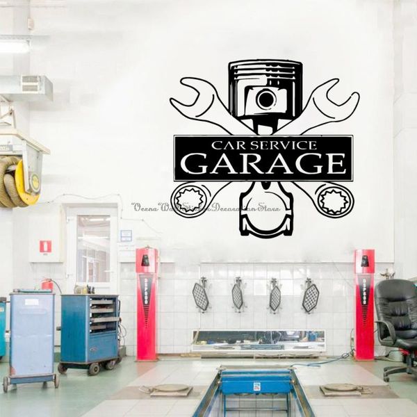 

wall stickers car repair service shop signs tools cylinder garage auto art deco decals 7