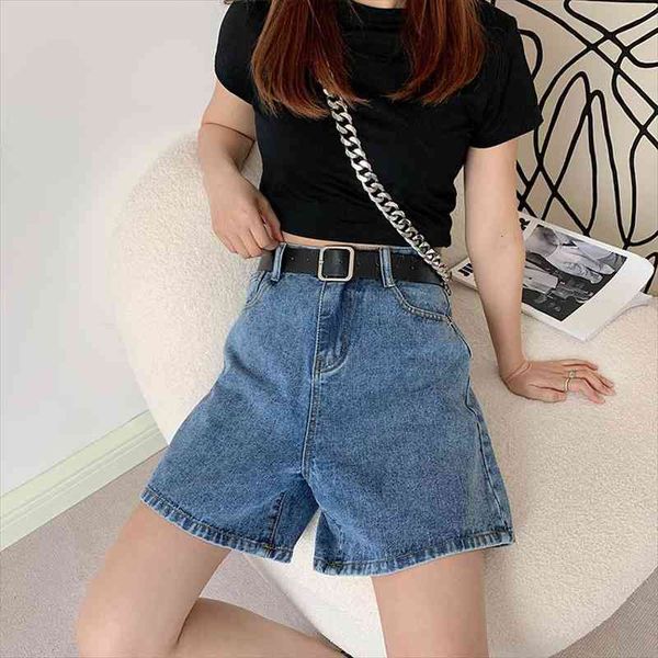 

high waist denim short women jean loose plus size shorts feminino korean vintage blue spodnie damskie