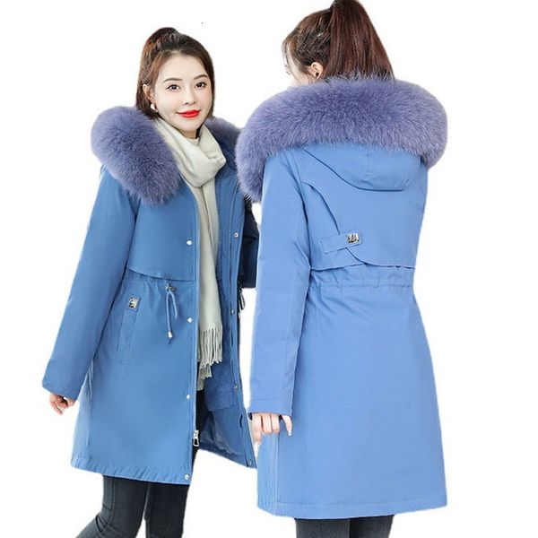 

women's jackets long winter coat, jacket with a fur collar, parka, hood, warm cotton, lined, parsley, large, clothing, 9963, Black;brown