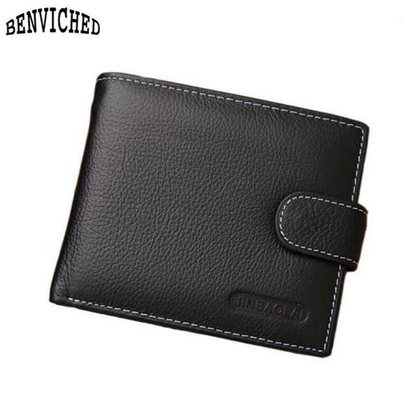 

wallets genuine leather man wallet with coin pocket black brown men fashion men's purse1, Red;black