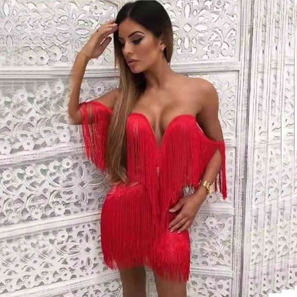 

female sleeveless strapless bandage bodycon tassel party red black green white vestidos, Black;gray