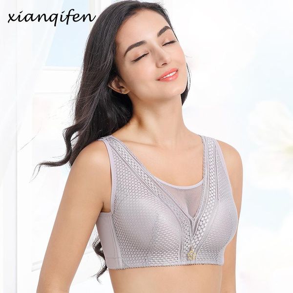 

bras xianqifen ultra lace brassiere wireless thin bralette lingerie summer deep v for women push up minimizer, Red;black