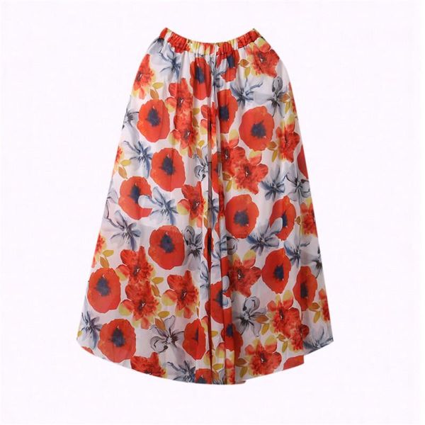 

skirts boho chiffon sell womens floral jersey gypsy long maxi full skirt casual sun high waist loose leisure costume, Black