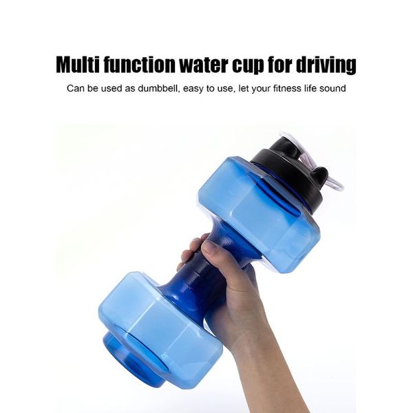 

water bottle 2600ml gym sport pet dumbbell kettle outdoor fitness cycling