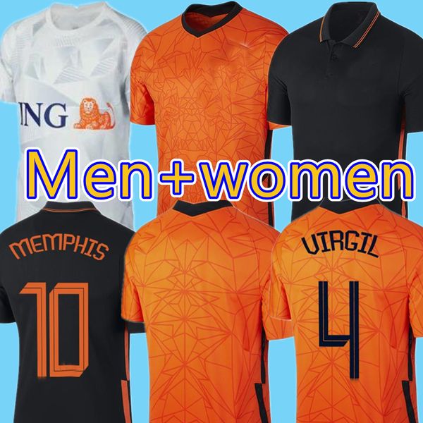 

memphis 2021 hollands soccer jerseys de jong holland de ligt strootman van dijk jesrey 2022 men + kids kit women training football shi, Black;yellow
