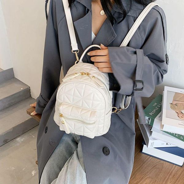 

backpack style women's pu leather 2021 female small backpacks for girls school bags japanese college travel back pack fashion mini