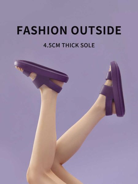 

utune sandals for women summer platform shoes outside eva slippers men soft beach slides thick sole non-slip indoor des sandales 210619, Black