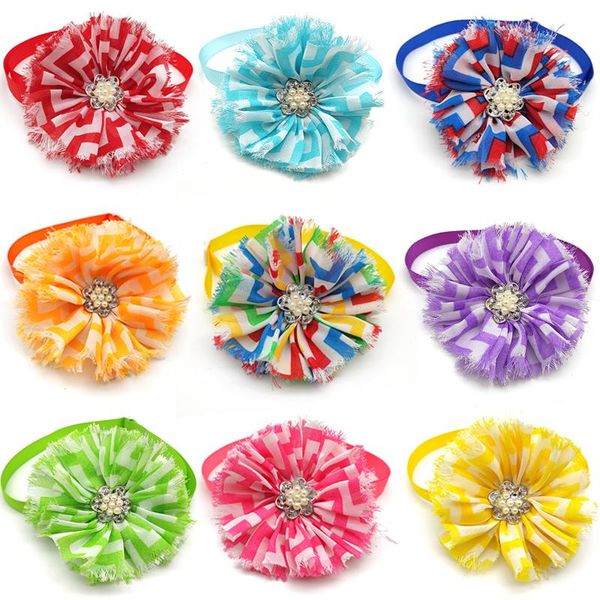 

dog apparel 50 pcs pet bowtie necktie colorful flower grooming accessories bowties collar puppy ties supplies