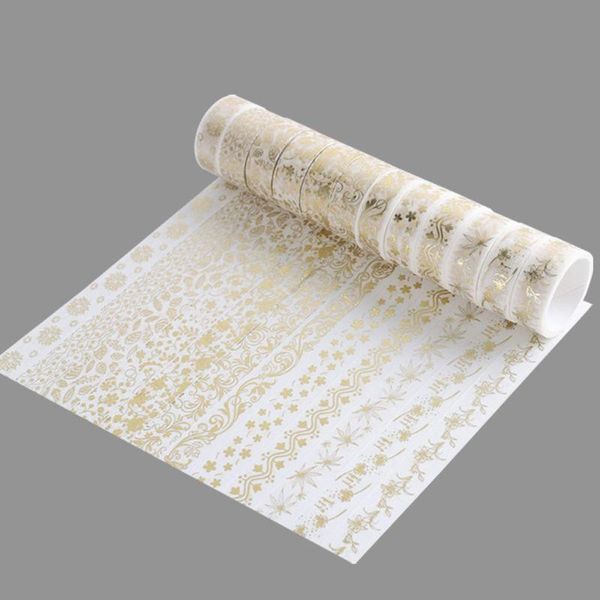 

gift wrap fashion diary scrapbooking golden plant gold foil stationery sticker washi tape