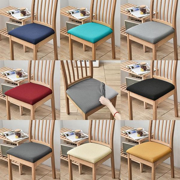 

chair covers square seat cushion cover solid color knitted modern style elastic comfortable home textiles finished products