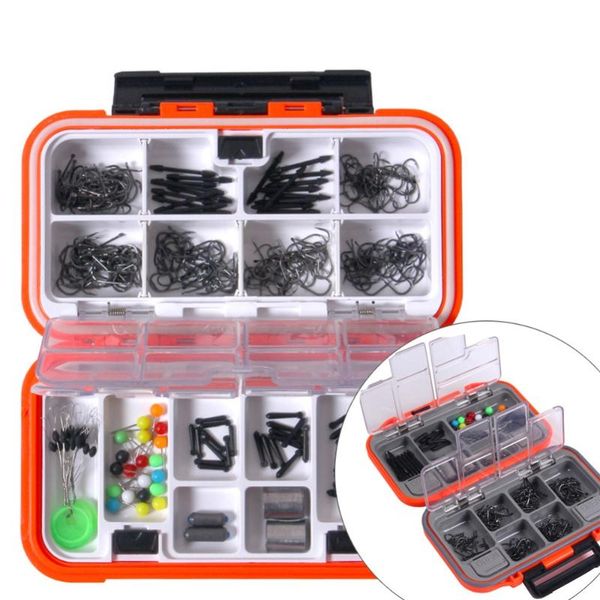 

waterproof lure box iseama fishing hooks accessories kit swivels sinker weights slides beans float bobbers carp tackle