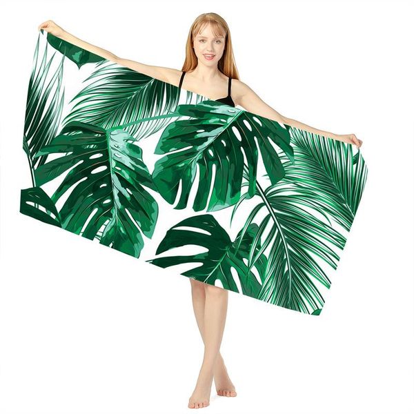 

towel spot ins wind green leafy type double-sided velvet beach men and women water-absorbing fast dry surfing