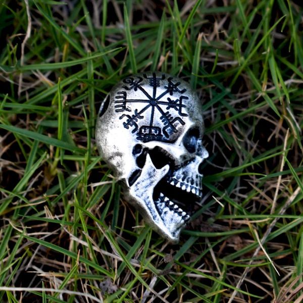 

pendant necklaces 1pcs norse skull viking vegvisir rune necklace jewelry, Silver