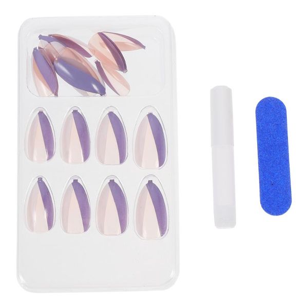 

false nails 48pcs press on pretty long fake full cover tips, Red;gold