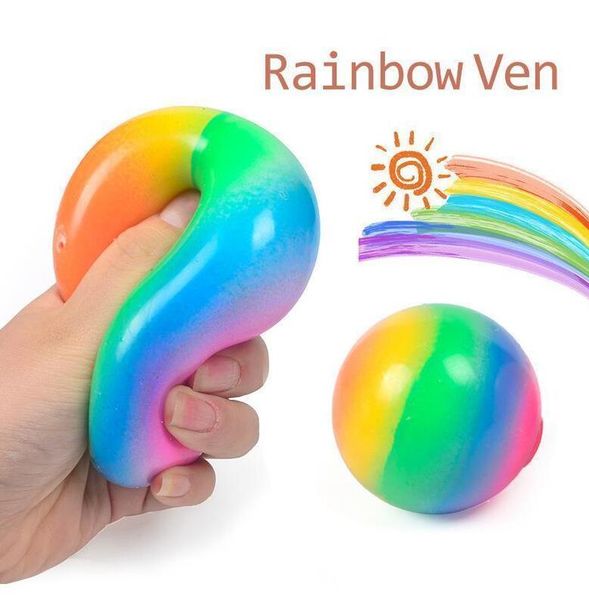 

squish squeeze rubber stressball anxiety stress relief autism fidget jelly squishy rainbow vent ball squeezy stress ball for kid dhl fast fa